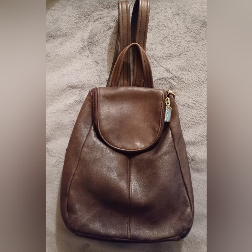 Tignanello brown leather backpack